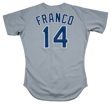 1990 Julio Franco Game Used Texas Rangers Road Jersey